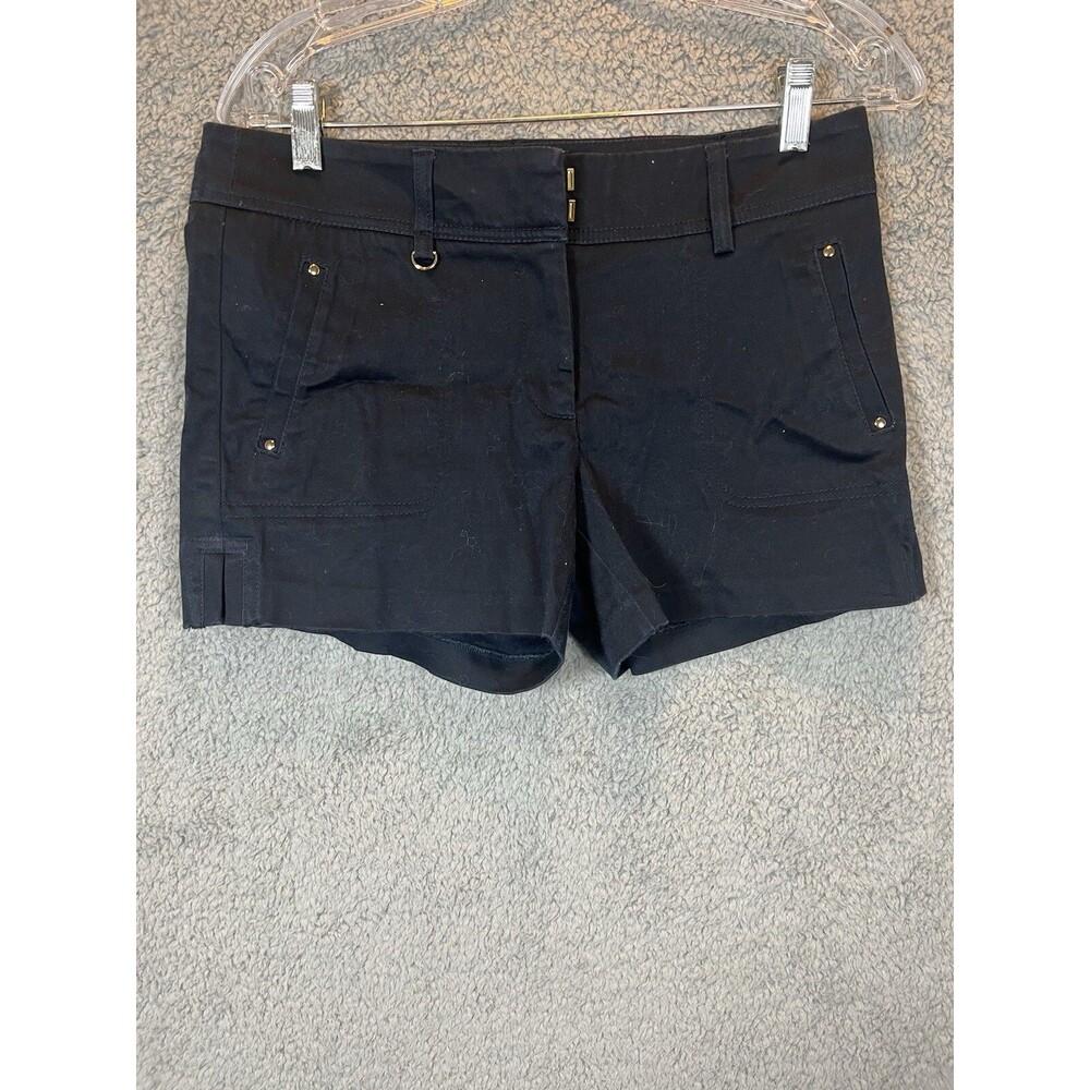 Cache Shorts Womens  6 Black Stretch Regular Fit Flat Front Pockets Chino